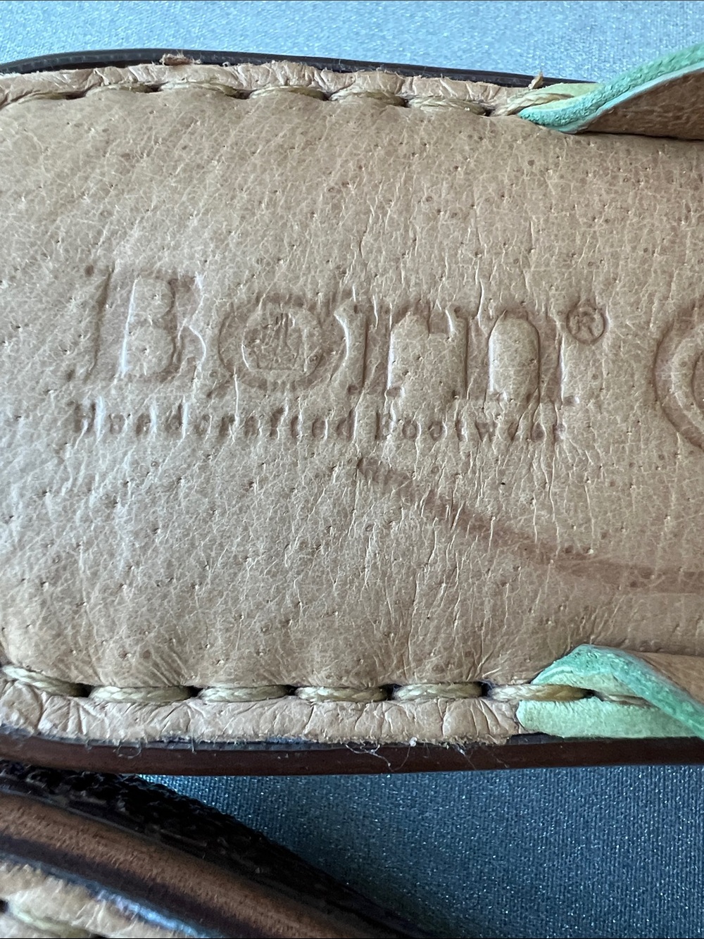 Born | Lime Green Floral Leather Slide Sandals - Picture 2 of 16